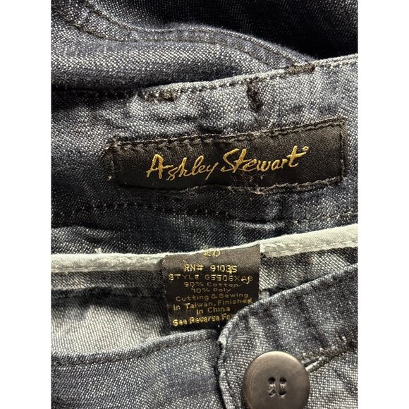 Ashley Stewart Womens Wide Leg Denim Jeans Size 20 Dark Wash Cotton Blend - Picture 3 of 3